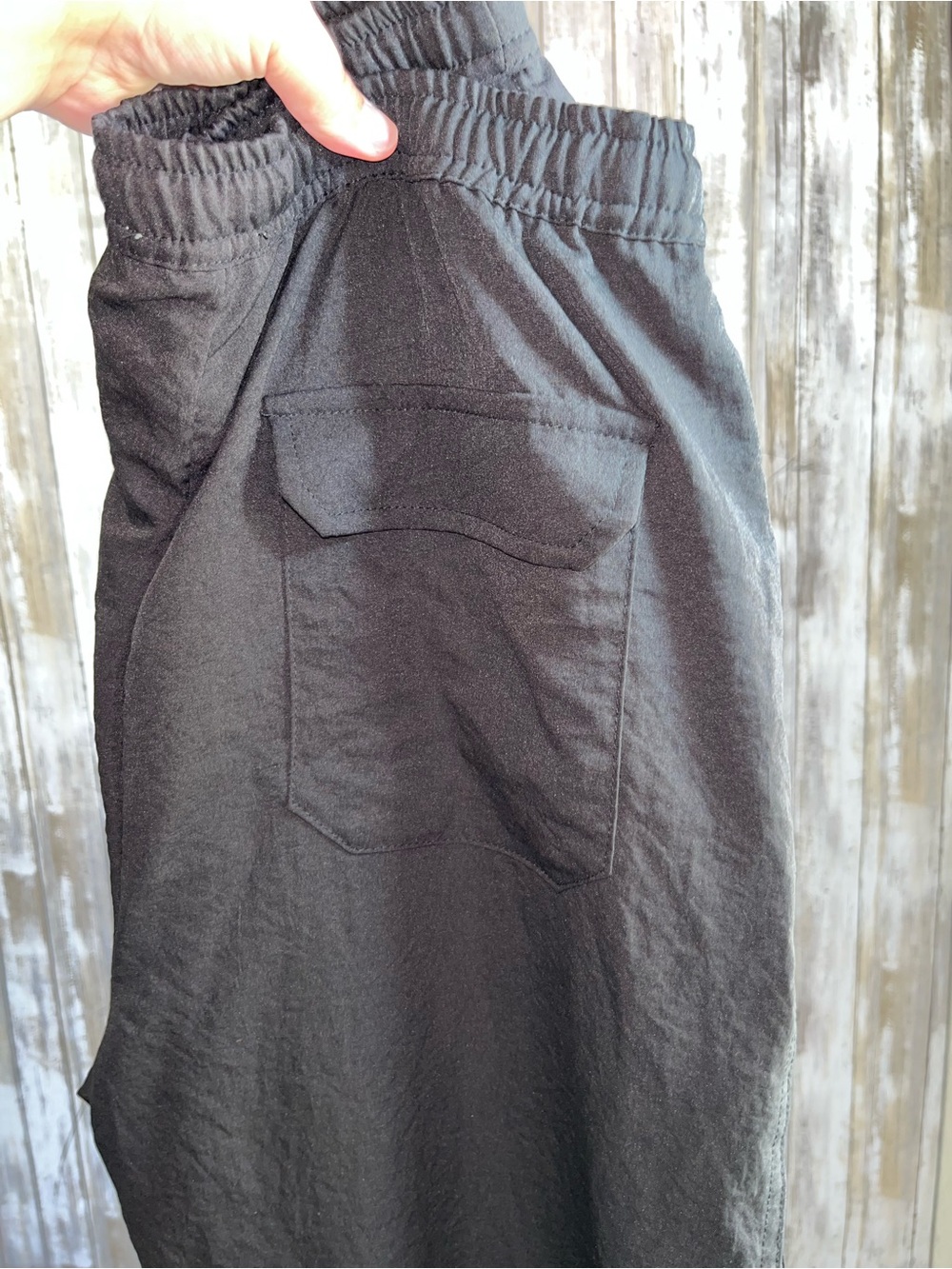 Umgee Black Drawstring Pants Small High Rise Lightweight Cropped Casual Pants - Picture 6 of 6